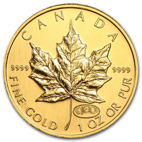 1999/2000 Canada 1 oz Gold Maple Leaf Fireworks Privy BU 1999/2000 Canada 1 oz Gold Maple Leaf Fireworks Privy BU
